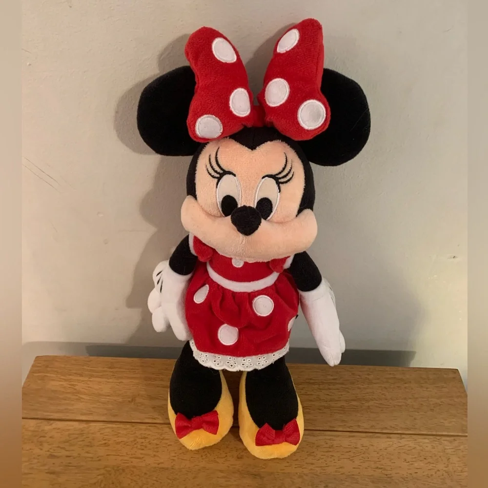 Disney Minnie Mouse plush toys featuring red polka dot dresses 14 inch